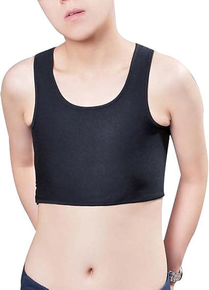 Uzzo Les Lesbian Tomboy Short Vest Chest Binder Tops Xl Us Size Large Black At Amazon Women