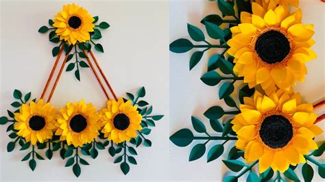 Paper Flower Wall Hanging Easy Wall Decoration Ideas Paper Craft