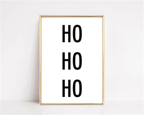 Ho Ho Ho Print Christmas Printable Wall Decor Christmas Etsy Wall