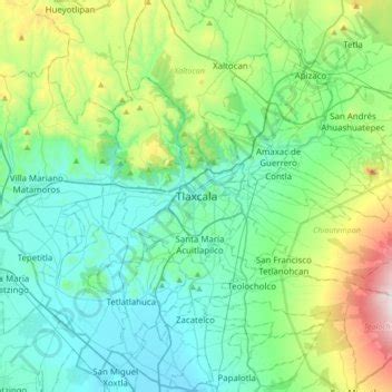 Mapa Topogr Fico Tlaxcala De Xicoht Ncatl Altitud Relieve