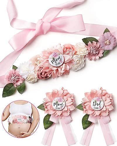 Amazon Bumppetal Flower Sash Set Baby Shower Mom To Be Daddy To