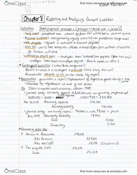 ACCT 1510 Final Principles Of Fin Accounting EXAM REVIEW Ch 8