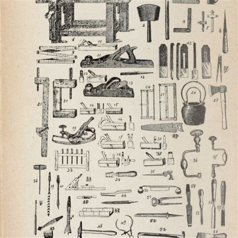 Note réservoir Dégoûter les outils de menuisier avec leurs noms Atticus