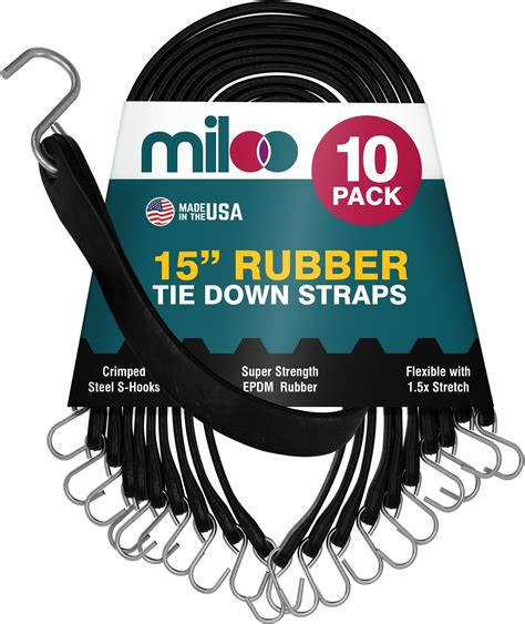 31 Inch 10 Pack Rubber Bungee Cords With Metal Hooks For Flatbed