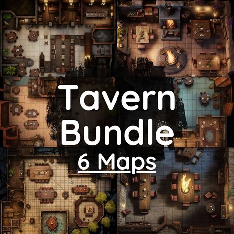 Dnd Tavern Battle Map Bundle D D Digital Battlemaps Dungeons And