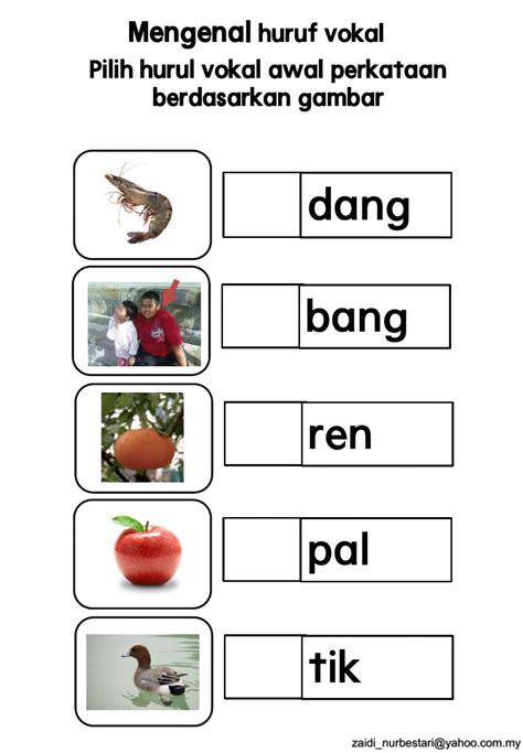 Perkataan Bermula Dengan Huruf E Mengenal Dan Membunyikan Huruf Vokal