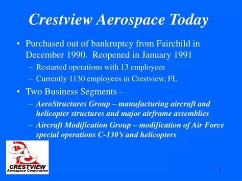 Ppt Crestview Aerospace Today Powerpoint Presentation Free Download