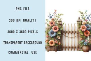 Watercolor Rustic Picket Fences Clipart Graphic By Artstory Creative