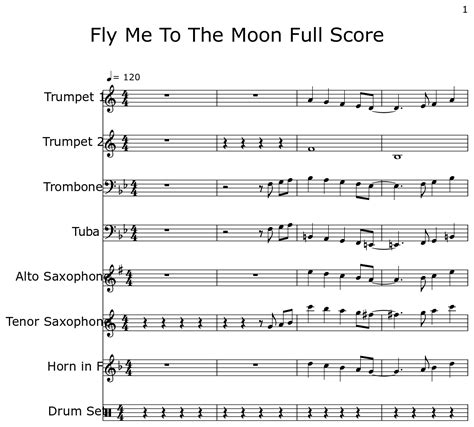 Fly Me To The Moon Full Score Sheet Music For Trumpet Trombone Tuba