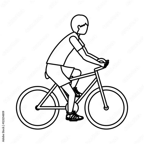 Boy Riding Bike Icon Sport Hobby And Training Theme Isolated Design