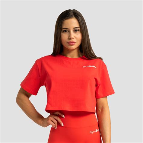 Tricou Pentru Femei Cropped Limitless Hot Red Gymbeam Gymbeam Ro