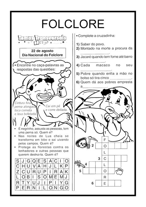 Atividades Sobre O Folclore 2 Ano Fundamental EDUKITA