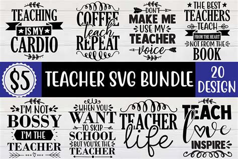 Funny Teacher Svg Bundle By Teebusiness Thehungryjpeg