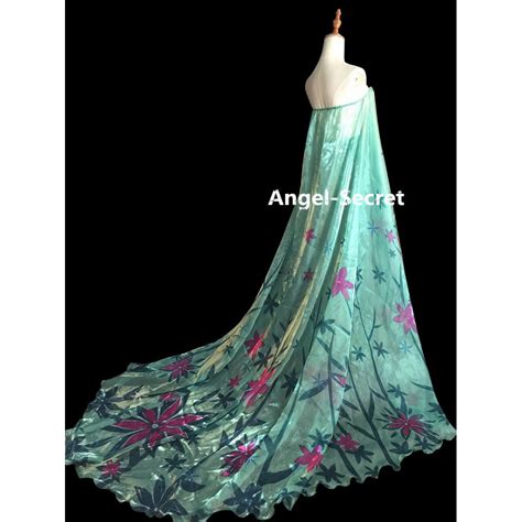 Cl Adult Frozen Fever Queen Elsa Cosplay Costume Dress Cloak Cape