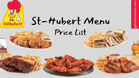 St Hubert Menu Price List Canada Updated June 2023