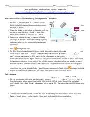 Concentration And Molarity Phet Lab Docx Name Date Period