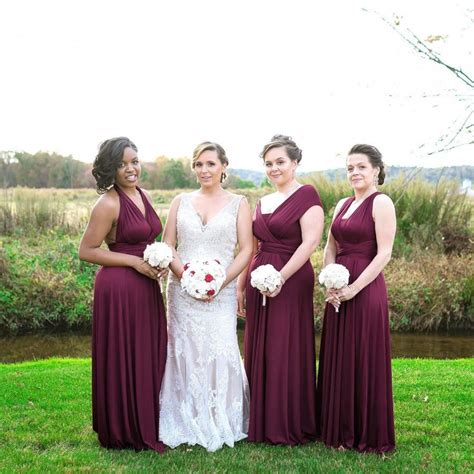 Tdy Burgundy Maxi Bridesmaid Dress Prom Dress Wedding Dress Infinity