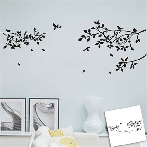 Diy Decal Sticker Autocollant Mural Branches Arbre Oiseaux Chambre