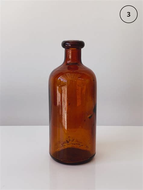 Back In Stock Assorted Vintage Amber Glass Bottles Antique Etsy