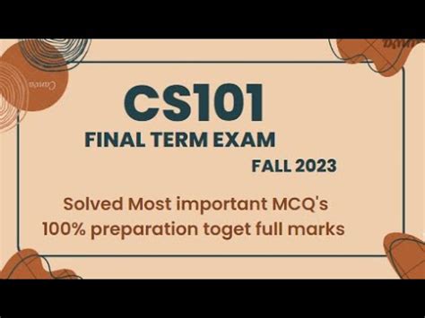 Cs Final Term Most Important Mcq S Final Term Preparation Fall