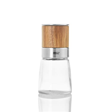 Acacia Wood Glass Salt Pepper Mill Adhoc Touch Of Modern