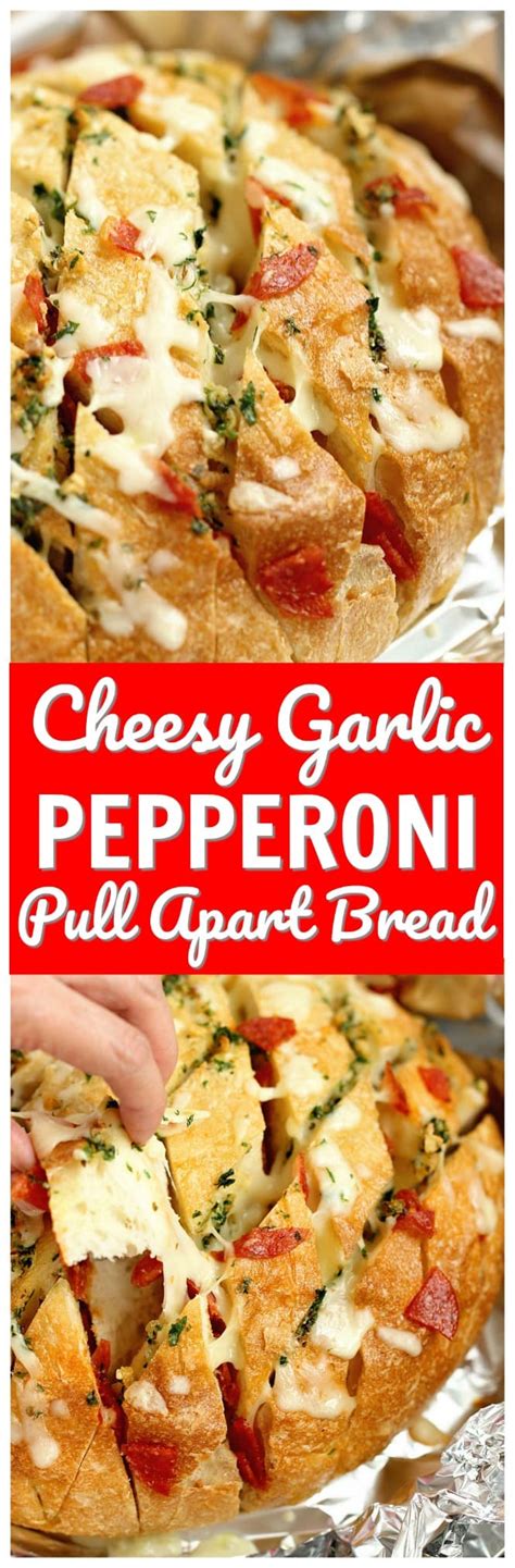 Cheesy Pepperoni Garlic Pull Apart Bread Diary Of A Recipe Collector