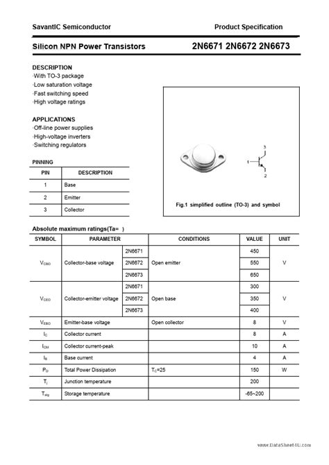 N Savantic Transistor Hoja De Datos Ficha T Cnica Distribuidor