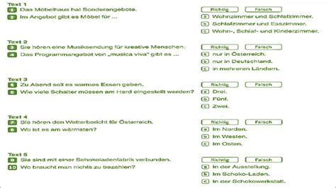 Zertifikat B1 Prüfung Test Hören B1 Modelltest 1 Teil 1 Mit Lösungen