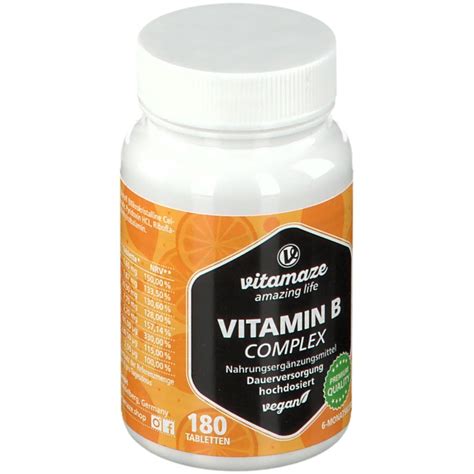 Vitamaze VITAMIN B Complex Hochdosiert Vegan 180 St Shop Apotheke