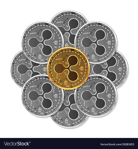 Set Of Gold And Silver Ripple Coins Royalty Free Vector