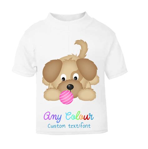 Childrens Puppy T Shirt Custom Personalised For Babies Etsy Uk