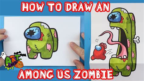 How To Draw An Among Us Zombie Surprise Fold Youtube