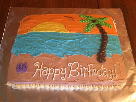 Beach Sunset Cake 🌴🌅 Palm Tree Cakes Luau Birthday Party Dolphin