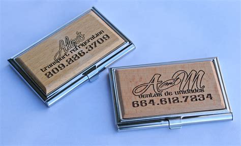 Laser engraved business card holder