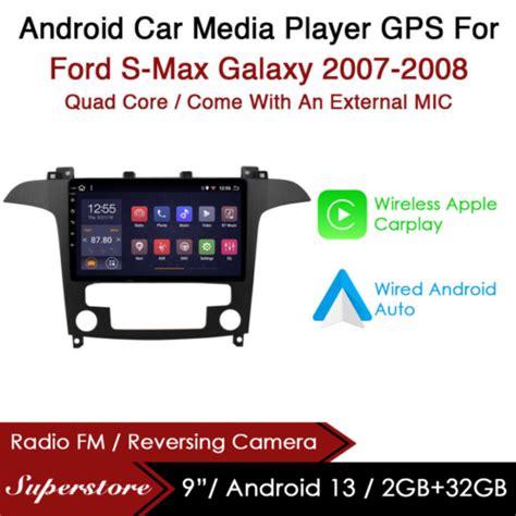 Carplay Android Auto Car Stereo Gps Head Unit For Ford S Max