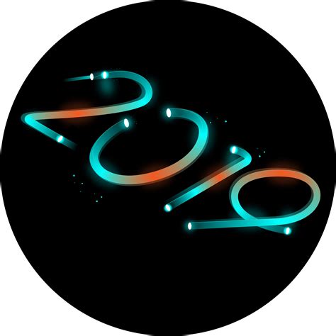 Download 2019 Creativity Neon Word Art Png And Vector Image - Circle ...