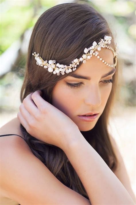 Bohemian Gold And Pearl Headpiece By Emily Schoenfeld Bridal