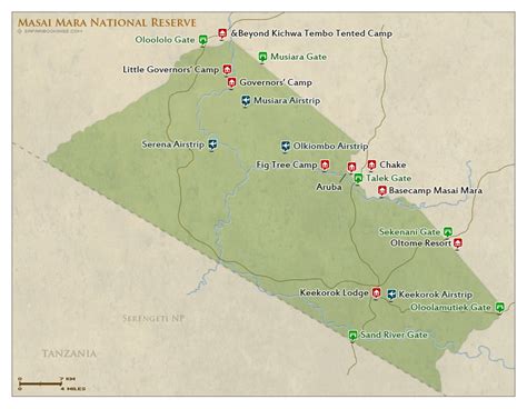 Masai Mara Map Detailed Map Of Masai Mara National Reserve