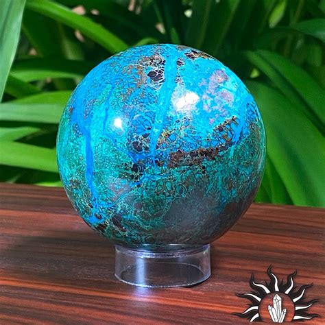 Chrysocolla Sphere 2.5" – Glowing Candle