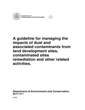 Fillable Online A Guideline For Managing The Impacts Of Dust And