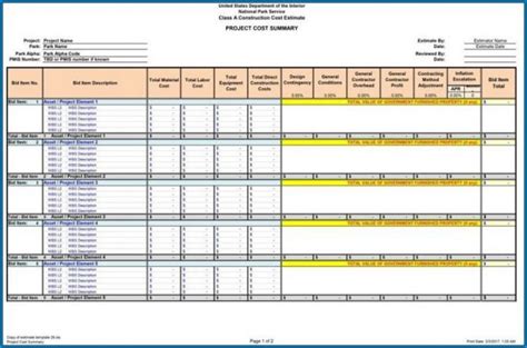 √ Free Printable Construction Cost Estimate Template Templateral Cost ...