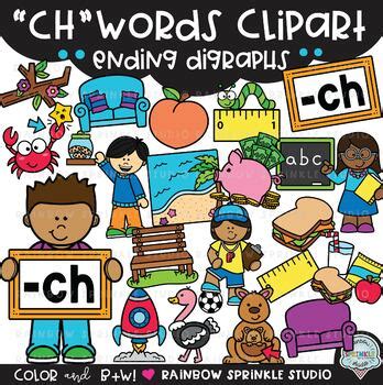 Ch Words Clipart Ending Digraphs Clipart Tpt