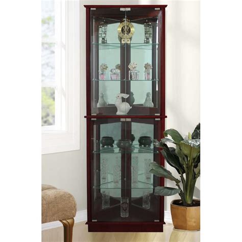 Glass Lighted Curio Cabinets Dunstaffnage Lighted Curio Cabinet And Reviews Birch Lane