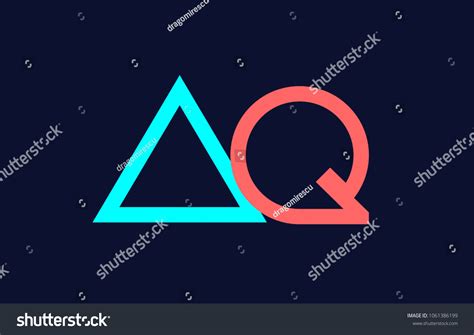 Blue Orange Pastel Alphabet Letter Aq Stock Vector Royalty Free