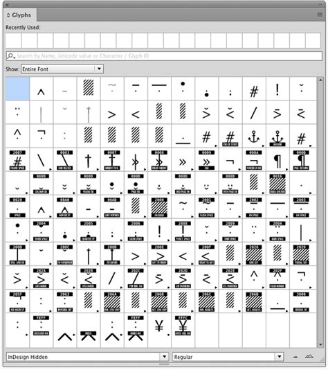 InDesign Hidden Characters Font | CreativePro Network