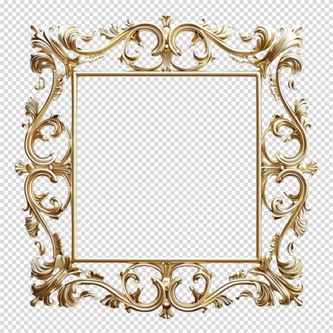 Quadro Dourado Isolado Sobre Fundo Transparente PSD Premium