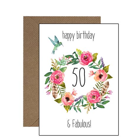 50th Birthday Card for Her - Etsy