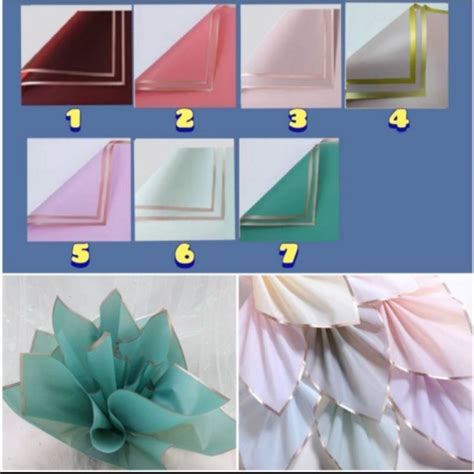 Jual Kertas Bouquet Part 6 Kertas Buket Gold Line Cellophane Frame Gold