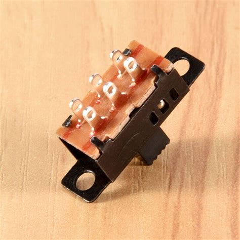 10Pcs High Knob 6 Pin 3 Position DPDT Panel Slide Switch 0 5A 50V DC