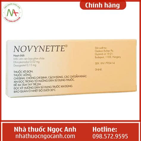 Thuốc tránh thai Novynette có tốt không, giá bao nhiêu, cách dùng